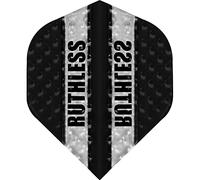 RUTHLESS RX Panel Embossed Dart Flight | Extra Strong 100 Micron | Clear Standard No2 Shape, Black, 1 Set of 3 Flights (F3579)