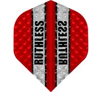RUTHLESS RX Panel Embossed Dart Flight | Extra Strong 100 Micron | Clear Standard No2 Shape, Red, 1 Set of 3 Flights (F3577)