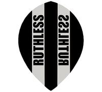 RUTHLESS RX Panel | Extra Strong 100 Micron | Clear Pear Shape, Black, 5 Sets of 3 Flights (5XF3530)