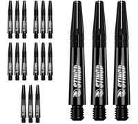 RUTHLESS Sting | Polycarbonate Dart Shafts Solid Black with Black Aluminium Top, Short 36mm, 5 Sets of 3 Stems (5XS1767)