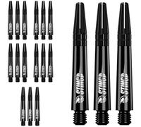 RUTHLESS Sting | Polycarbonate Dart Shafts Solid Black with Black Aluminium Top, Tweenie 40mm,5 Sets of 3 Stems (5XS1768)