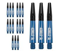 RUTHLESS Sting | Polycarbonate Dart Shafts Solid Blue with Black Aluminium Top, Short 36mm, 5 Sets of 3 Stems (5XS1759)