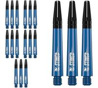 RUTHLESS Sting | Polycarbonate Dart Shafts Solid Blue with Black Aluminium Top, Tweenie Plus 44mm, 5 Sets of 3 Stems (5XS1761)