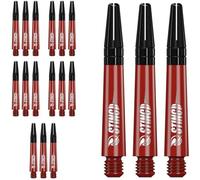 RUTHLESS Sting | Polycarbonate Dart Shafts Solid Red with Black Aluminium Top, Tweenie 40mm, 5 Sets of 3 Stems (5XS1764)