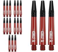RUTHLESS Sting | Polycarbonate Dart Shafts Solid Red with Black Aluminium Top, Tweenie Plus 44mm, 5 Sets of 3 Stems (5XS1765)