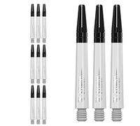 RUTHLESS Sting | Polycarbonate Dart Shafts Solid White with Black Aluminium Top, Tweenie Plus 44mm, 3 Sets of 3 Stems (S1773)
