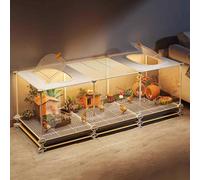 Rutin Chicken Breeding Box, Coop, Quail, Ferret, Chinchilla, Guinea Pig Cage - Transparent Viewing, Encrypted Foot Pads, Tray Design - 8 Sets(Size:109 * 39 * 45 [Can raise 10-15 animals])