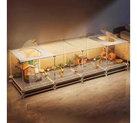 Rutin Chicken Breeding Box, Coop, Quail, Ferret, Chinchilla, Guinea Pig Cage - Transparent Viewing, Encrypted Foot Pads, Tray Design - 8 Sets(Size:139 * 39 * 45 [Can raise 15-25 animals])