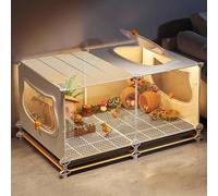 Rutin Chicken Breeding Box, Coop, Quail, Ferret, Chinchilla, Guinea Pig Cage - Transparent Viewing, Encrypted Foot Pads, Tray Design - 8 Sets(Size:75 * 49 * 45 [Can raise 6-8 animals])