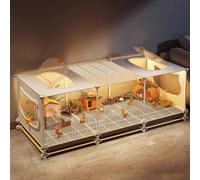 Rutin Chicken Breeding Box, Coop, Quail, Ferret, Chinchilla, Guinea Pig Cage - Transparent Viewing, Encrypted Foot Pads, Tray Design - 8 Sets(Size:109 * 49 * 45【can raise 10-15】)