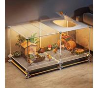 Rutin Chicken Breeding Box, Quail Coop, Ferret & Chinchilla Cage, Guinea Pig Cage, Transparent Viewing, Encrypted Foot Pads, Tray Design, 8 Sets