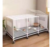 Rutin Chicken Breeding Box With Wheels, Transparent Viewing Chicken Cage Quail House Encrypted Foot Pads Tray Design Portable Rabbit Hutch, Small Animal Poultry Cage(White,107 * 47 * 45cm)