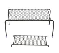 Rutin Chicken Coop Shelf with Ladder Hollow Metal Platform | Iron Wire Design, Detachable Climbing Ladder, Black Finish, for Quail Chicks, Little Birds, Farm Use