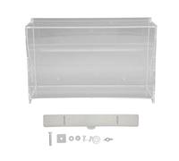 Rutin Chicken Feeder Acrylic Bird Cage Feeder with Large Capacity and Adjustable Baffle - Easy Fill Top Lid, Space - Saving Corner Design for Small Animals and Birds (Medium: Approx. 17.6x16.2x10cm