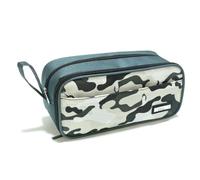 Rutiyoka Large Pencil Case Pouch, Pencil Bag with 3 Compartments for Kids, Camouflage Pen Bag with Zipper, Pencil Organizer, Cute Aesthetic School Supplies for Teen Girls Boys Adults Grey