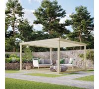 Rutland County Garden Furniture Box Pergola And Decking Kit - Wood - L360 X W360 Cm - Light Green