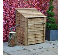 Rutland County Garden Furniture Burley Log Store - Rustic Brown - Solid Panels - 3Ft Wide X 4Ft Tall + 1 Door With Hook&eye Fixing - Forward Sloping Roof