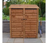 Rutland County Garden Furniture Cottesmore 6Ft Log Store With Doors - L80 X W150 X H181 Cm - Rustic Brown
