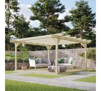 Rutland County Garden Furniture Double Garden Pergola And Decking Kit - Wood - L480 X W480 Cm - Light Green