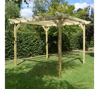 Rutland County Garden Furniture Freestanding Double Garden Pergola - Light Green - 4.2M Width X 5.4M Length - 6 Posts
