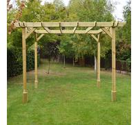 Rutland County Garden Furniture Freestanding Double Premium Pergola - Light Green - 3M Width X 4.2M Length - 4 Posts