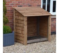 Rutland County Garden Furniture Greetham 4Ft Log Store - L80 X W123 X H128 Cm - Rustic Brown