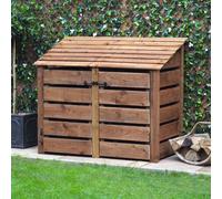 Rutland County Garden Furniture Ltd Cottesmore 4ft Log Store with Doors, L80 x W150 x H128cm, Rustic Brown Rutland County Garden Furniture Ltd Brown