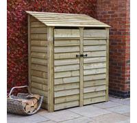 Rutland County Garden Furniture Ltd Cottesmore 6ft Log Store with Doors, L80 x W150 x H181 cm, Light Green Rutland County Garden Furniture Ltd Light Green