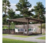 Rutland County Garden Furniture Ltd Double Garden Pergola & Decking Kit, L240 x W240 cm, Rustic Brown Rutland County Garden Furniture Ltd Brown