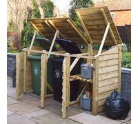 Rutland County Garden Furniture Ltd Morcott Triple Wheelie Combo - L79 x W246 x H131 cm - Light Green Rutland County Garden Furniture Ltd Light Green