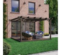 Rutland County Garden Furniture Ltd Premium Wall Mounted Pergola & Decking Kit, L360 x W360 cm, Brown Rutland County Garden Furniture Ltd Brown