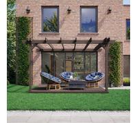 Rutland County Garden Furniture Ltd Wall Mounted Double Garden Pergola & Decking Kit, W480cm, Brown Rutland County Garden Furniture Ltd Brown