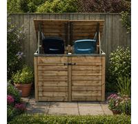 Rutland County Garden Furniture Morcott Double Wheelie Bin Store - Rustic Brown