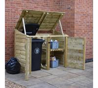 Rutland County Garden Furniture Morcott Single Wheelie Bin With Recycling Store - Light Green