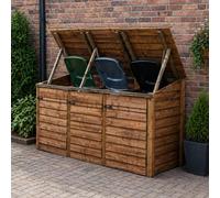 Rutland County Garden Furniture Morcott Triple Wheelie Bin Store - Rustic Brown