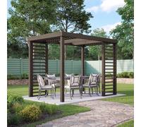 Rutland County Garden Furniture Panel Pergola - Wood - L240 X W240 Cm - Rustic Brown