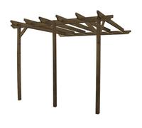 Rutland County Garden Furniture Wall Mounted Garden Pergola 3 Post - L480 X W480 X H270 Cm - Rustic Brown