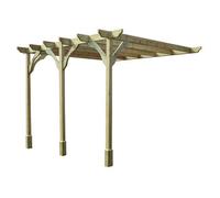 Rutland County Garden Furniture Wall Mounted Premium Pergola 3 Posts - Wood - L360 X W720 X H270 Cm - Light Green