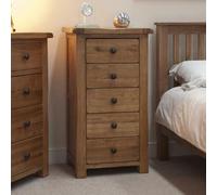 Rutland Oak 5 Drawer Narrow Chest