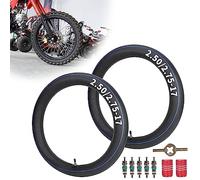 RUTU 2.50/2.75-17 Inner Tubes with TR4 Straight Valve Stem 70/100-17 Tyre for Coolster TaoTao 110cc 125cc 140cc Dirt Bikes Moped Scooters - 2Pack