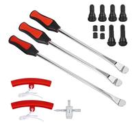 RUTU Tyre Spoon Lever Dirt Bike Tyre Changing Tool Motorcycle Tyre Changer ATV Lawnmower with 1 x 14.5 Inch 2 x 11 Inch Tyre Irons 2 Rim Protectors Valve Stems Set TR412 TR413