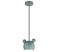 RUTXE Cute Cartoon Mouse Pendant Light Chandelier Fitting Fun Children's Bedroom E27 Ceiling Lamp Shade Wrought Iron Hanging Lights 4 Colors Height Adjustable (Green)