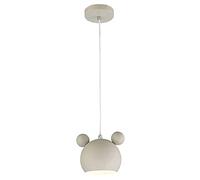 RUTXE Cute Cartoon Mouse Pendant Light Chandelier Fitting Fun Children's Bedroom E27 Ceiling Lamp Shade Wrought Iron Hanging Lights 4 Colors Height Adjustable (White)