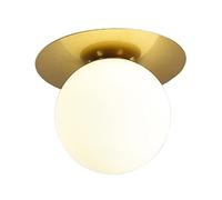 RUTXE Nordic Modern Water Pattern Glass Ball Ceiling Light 1-Light Entrance Porch Globe Ceiling Lamp Bedroom Minimalist Ceiling Light Fixtures for Hallway Foyer Living Dining Room Kitchen (Gold 2)