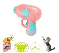 RUTYAUB Bamboo Dragonfly Catapult Pistol, Flying Disc Launcher Toy with LED Glow, Interactive Cat Toy & Outdoor Flying Saucer Blaster, Colourful Cat Fetch Toys Chasing Flying Propeller Funny Toys (b)