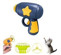 RUTYAUB Bamboo Dragonfly Catapult Pistol, Flying Disc Launcher Toy with LED Glow, Interactive Cat Toy & Outdoor Flying Saucer Blaster, Colourful Cat Fetch Toys Chasing Flying Propeller Funny Toys (a)
