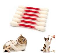 RUTYAUB Cotton Swabs Cat Toys with Catnip, Interactive Felt Kitty Kicker Toy Sticks, 6 Pk Durable Giant Kitten Chew Sticks for Indoor Anxiety Digestive (Red)