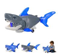 RUTYAUB Electric Glowing Swivel Shark, Light Up Shark Smart Sensory Explorer, Bump and Go Moving Swivel Sharks, LED Lights & Audio, Joint Wobble Motion Robo Fish for Interactive Gift (B)