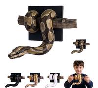 RUTYAUB Golden Ball Python Wall Sculpture, 3D Realistic Gothic Resin Figurine With Branch, Symbol of Strength & Prosperity, Hand-Painted Realistic Snake Wall Art, for Entryway Bar Home (D)