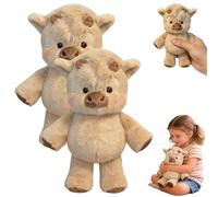 RUTYAUB Highland Cow Soft Plush Toy, Running Highland Cow Plush, Adorable Furry Running Cow Stuffed Animal for Stress Relief and Emotional Support (2pcs)